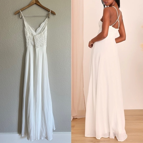 NWOT Madalyn White Lace Maxi Dress - Picture 3 of 10